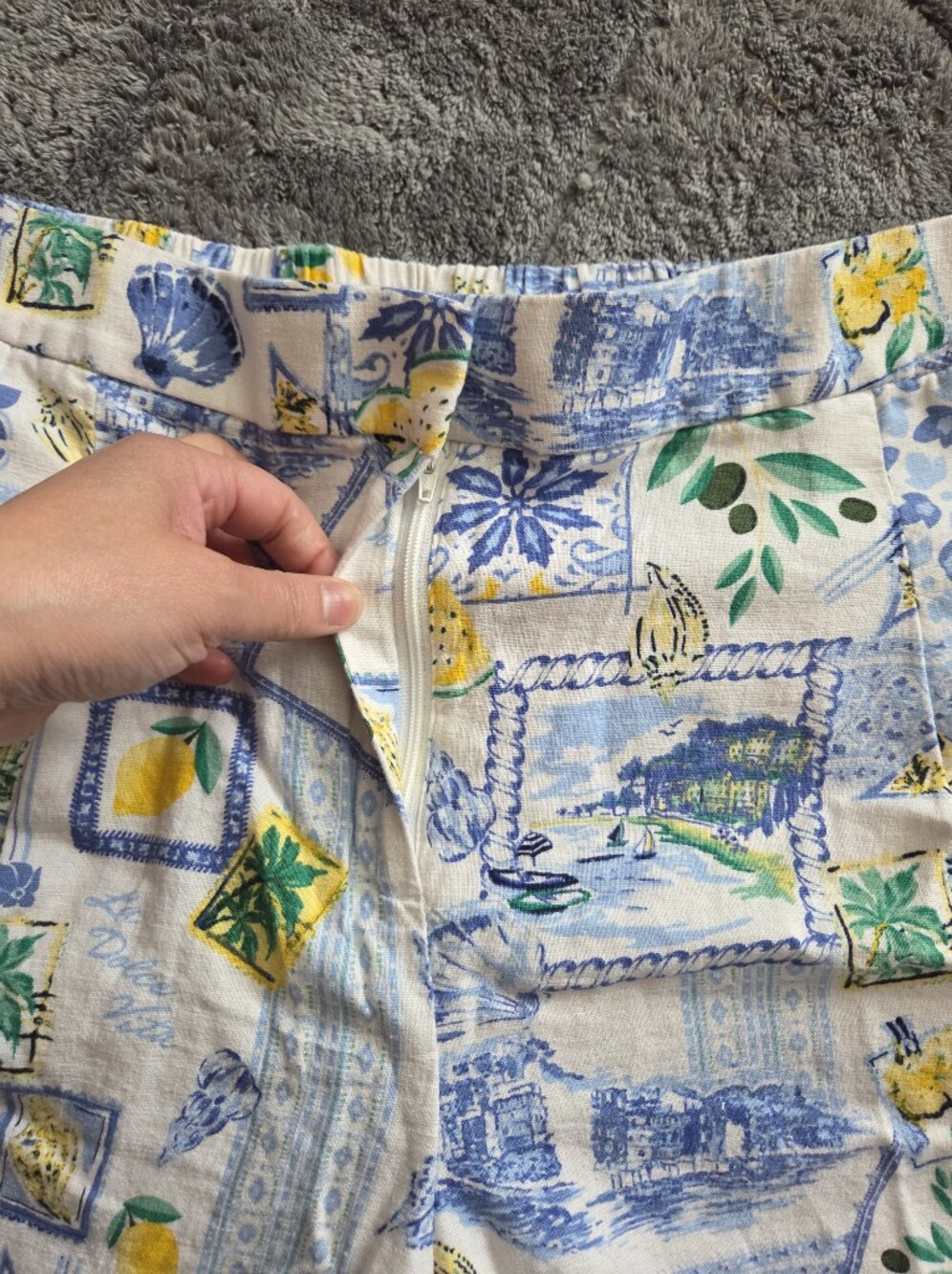 J. Crew Summer Vacay Printed High-Rise Bermudas Size 12 Linen Blend Vacay Resort - Picture 6 of 9